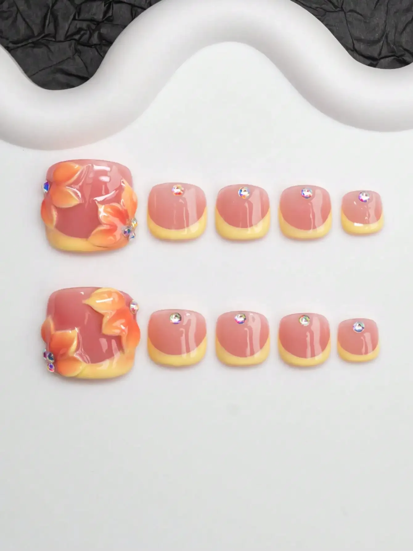 Nail Art Yellow - 14pcs/Set Handmade Nail Art Stickers, Y2K