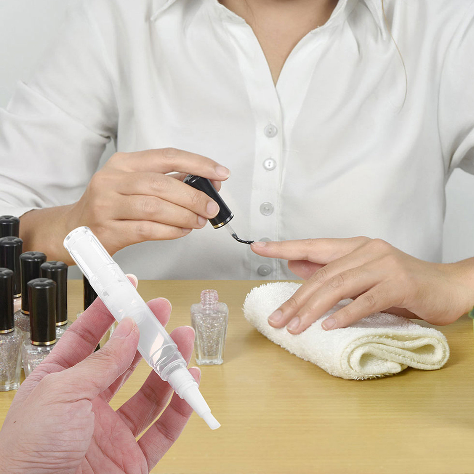 Cuticle Oil Pen - 5Pcs Nail Oil Pen Transparent Refillable