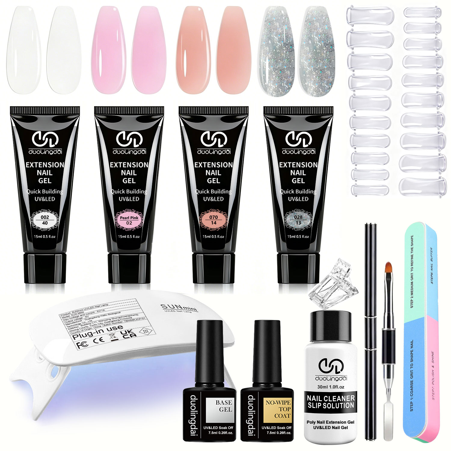 Polygel Nail Kit - DOULINGDAI Poly Extension Gel Nail Kit,Poly