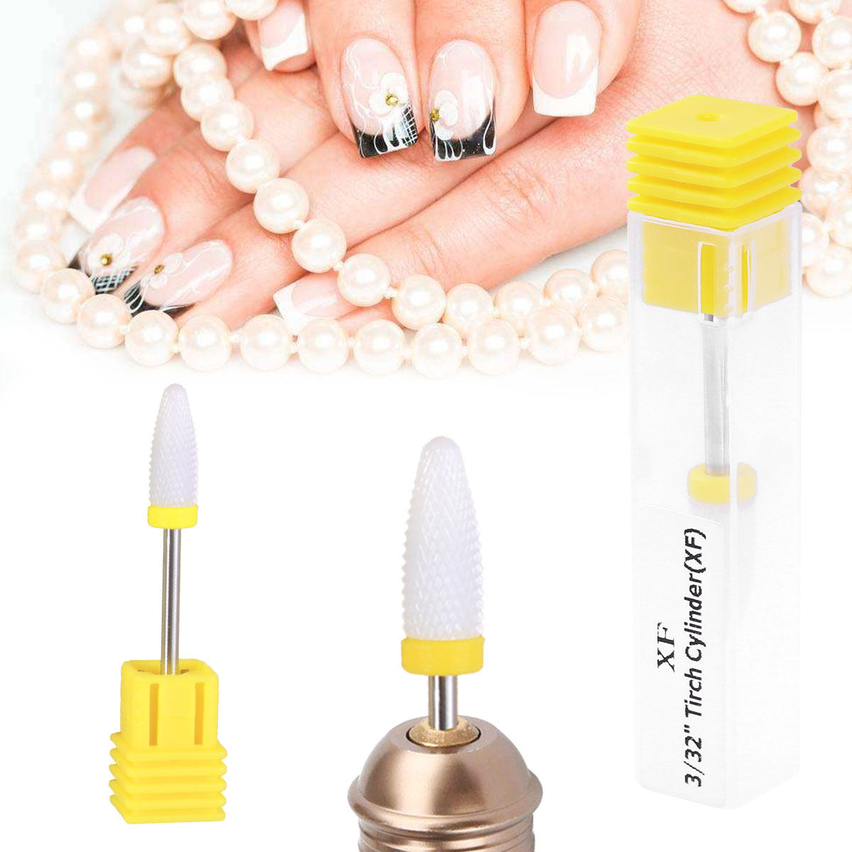 Nail Art Yellow - Yellow Ceramic Nail Grinding Head Small