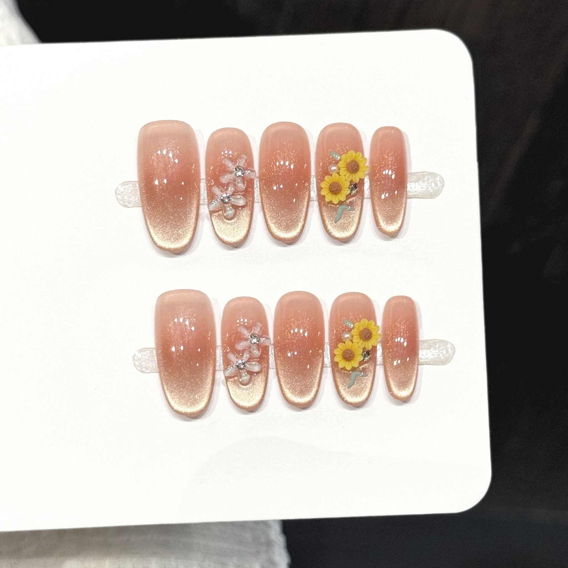 Nail Art Oval - 10pcs Pure Hand Pressed Medium Oval