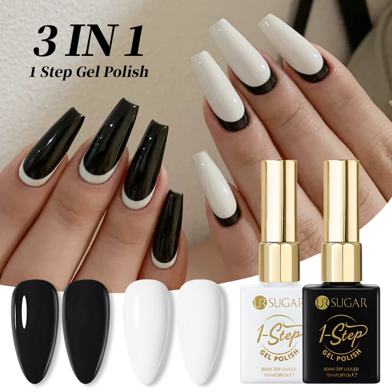 Nail Art One Stroke - UR SUGAR 15ml Black White 1-step
