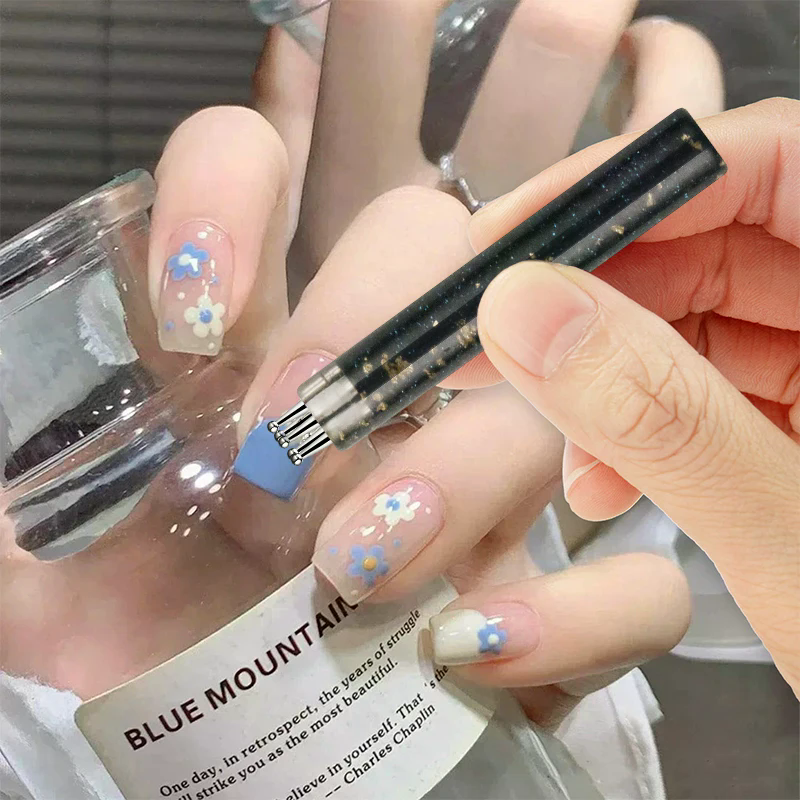 Nail Art One Stroke - 5 Petal Flower Nail Dotting Pen,
