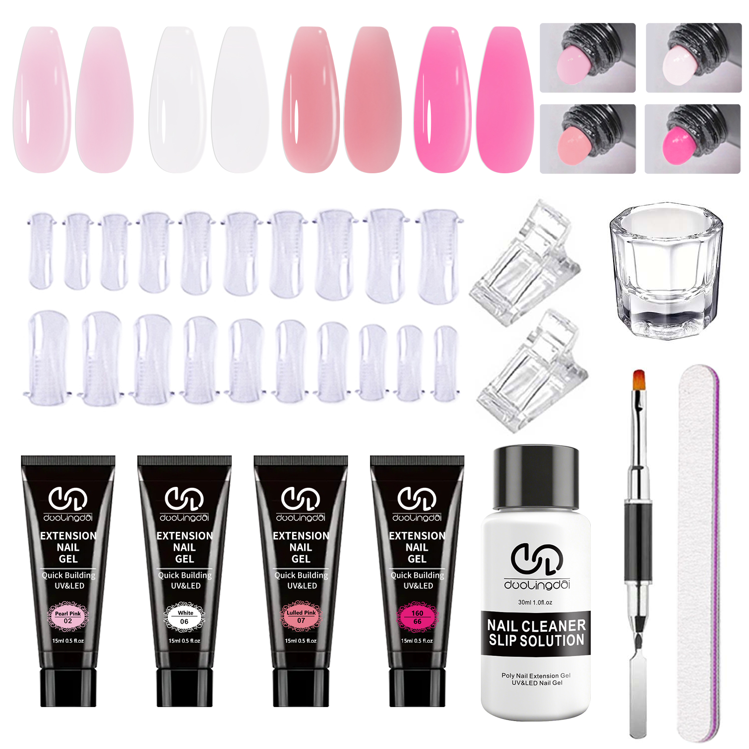 Polygel Nail Kit - Poly Gel Nail Kit Starter: 4