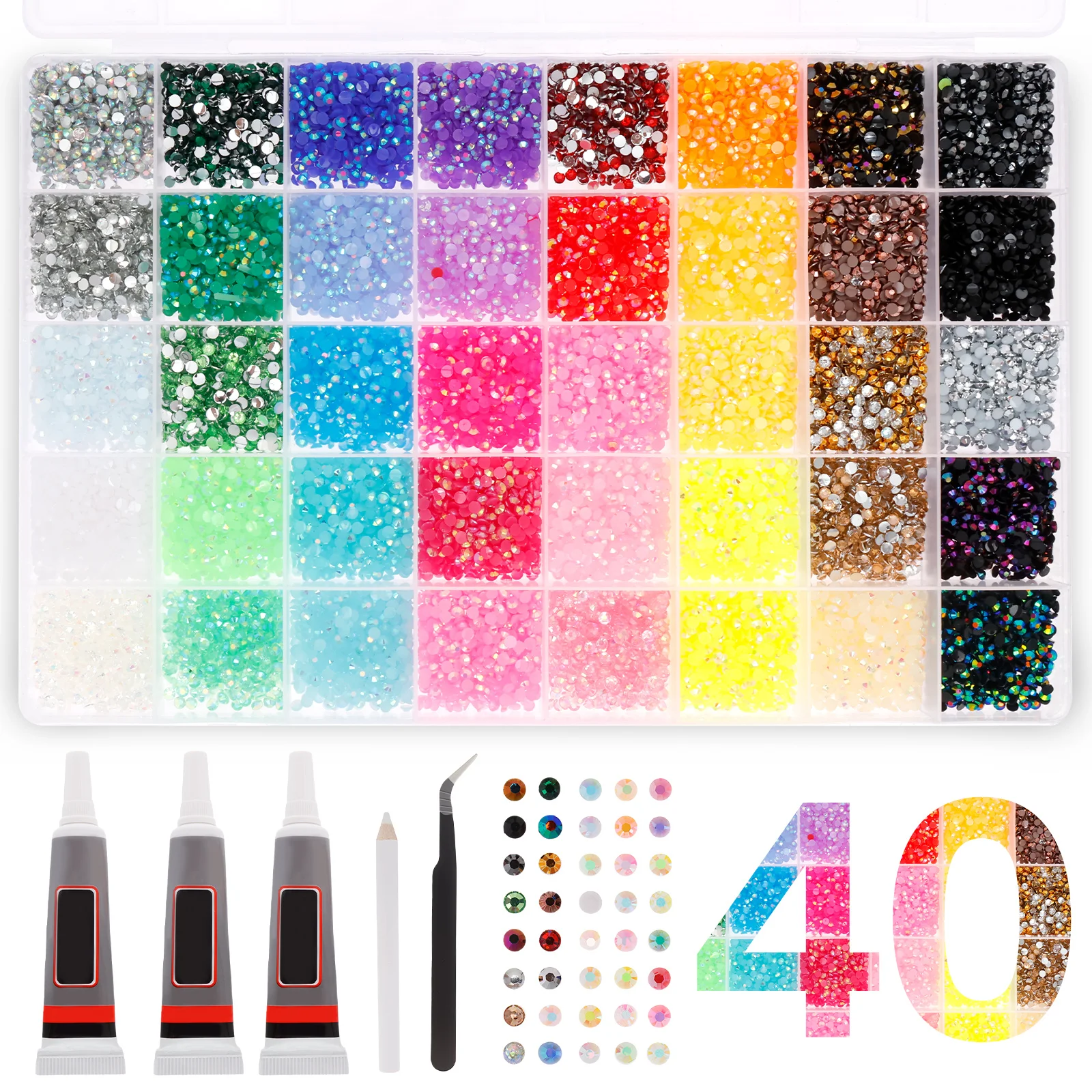 Rhinestone Nail Gem - Resin Jelly Rhinestone Set Fade Resistant