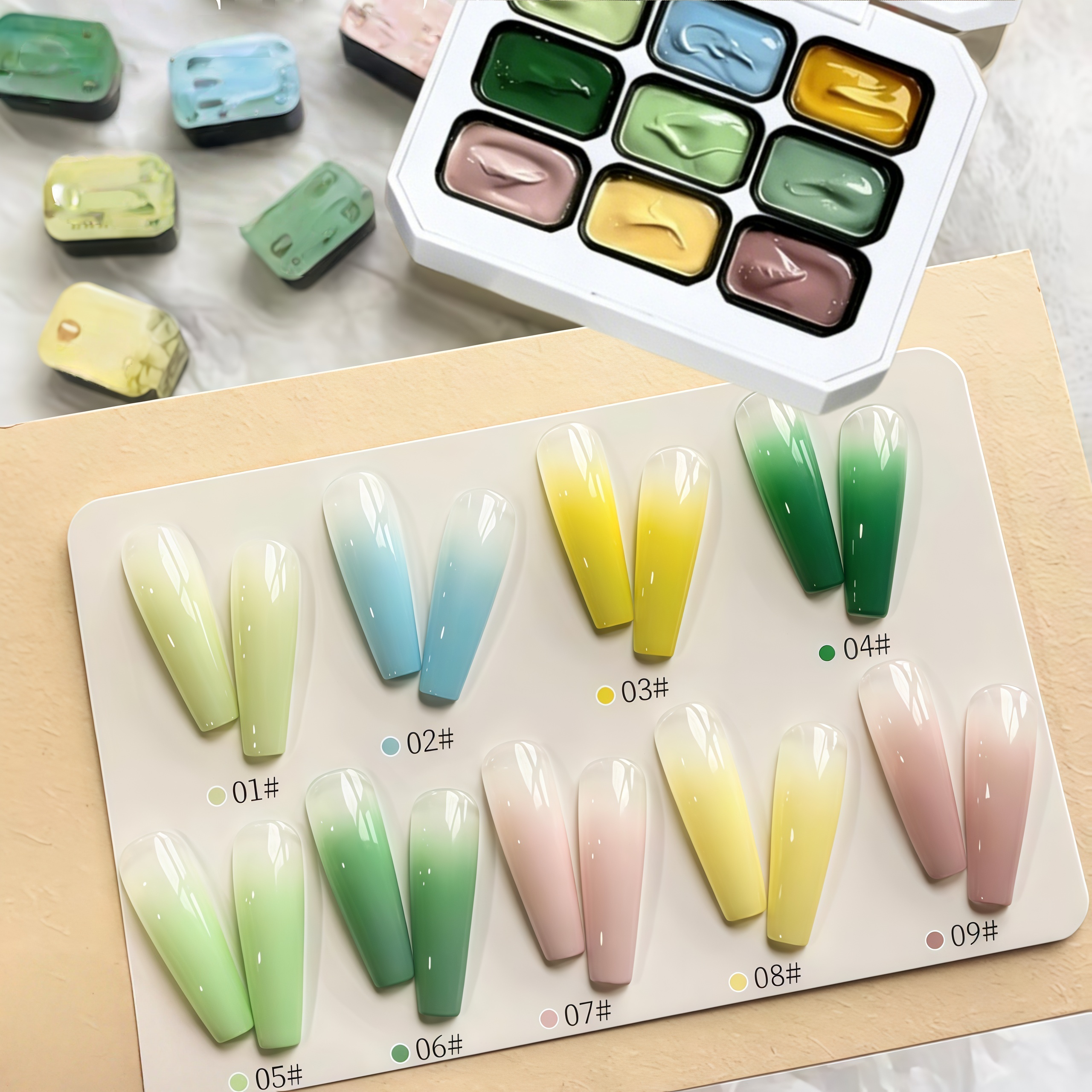 9-color solid nail polish,Bean - Nail Art Yellow 리뷰 및 가격