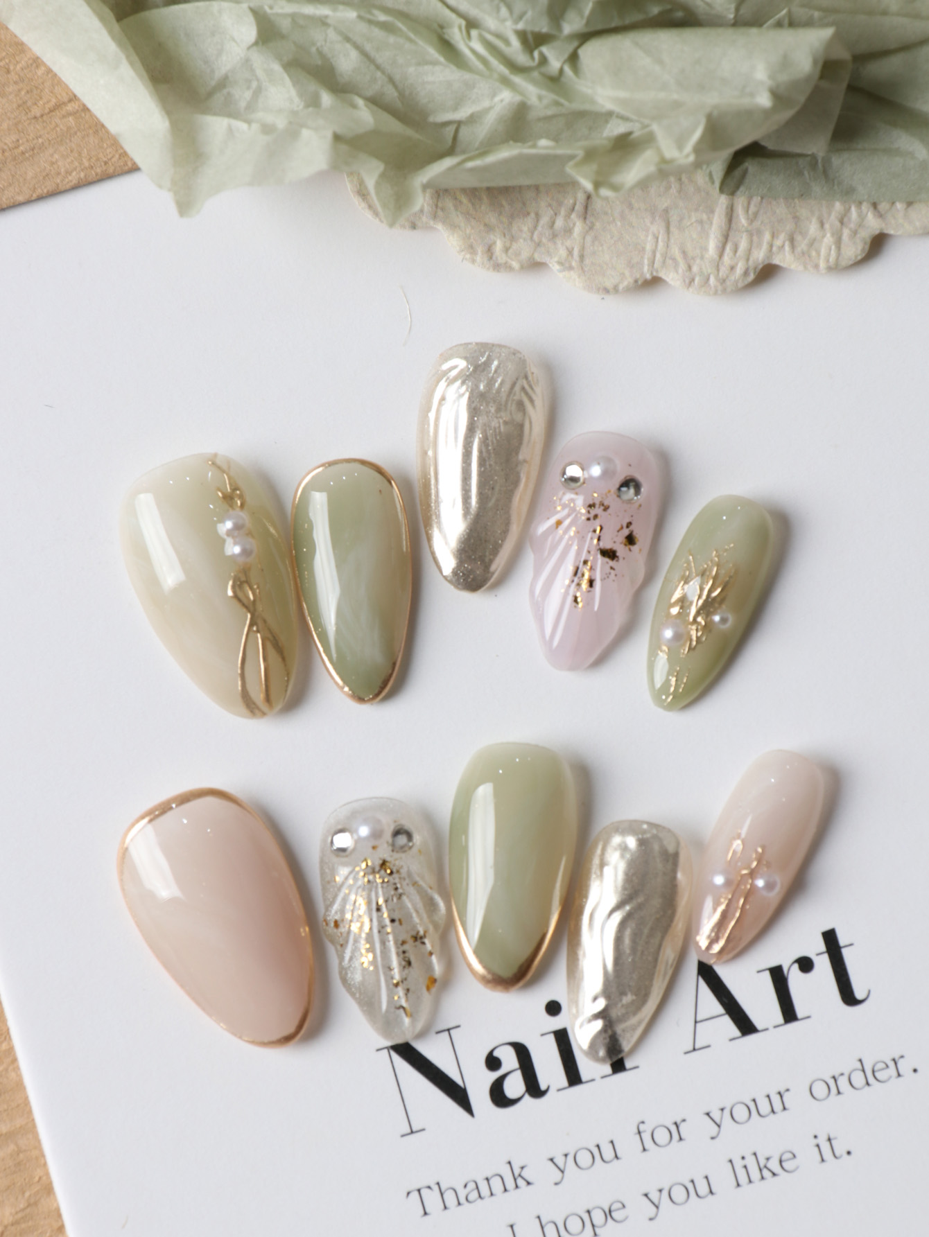 10Pcs Acrylic Press on Nails G - Nail Art French 리뷰 및 가격