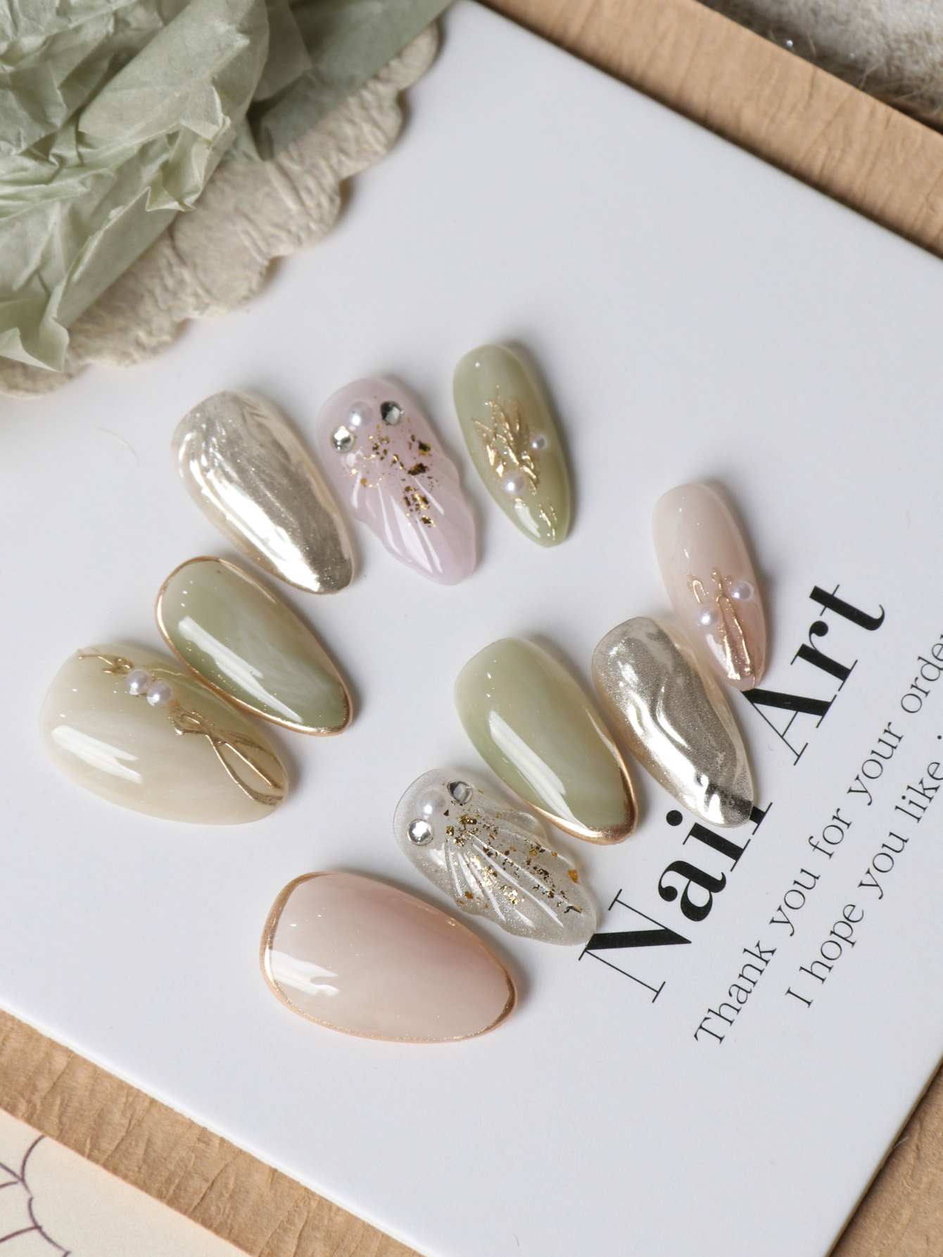 10Pcs Acrylic Press on Nails G - Nail Art French 리뷰 및 가격