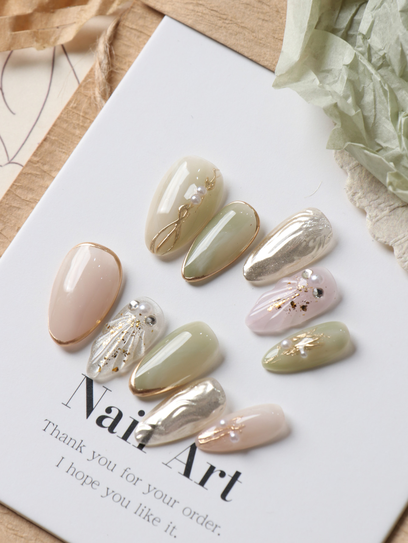 10Pcs Acrylic Press on Nails G - Nail Art French 리뷰 및 가격