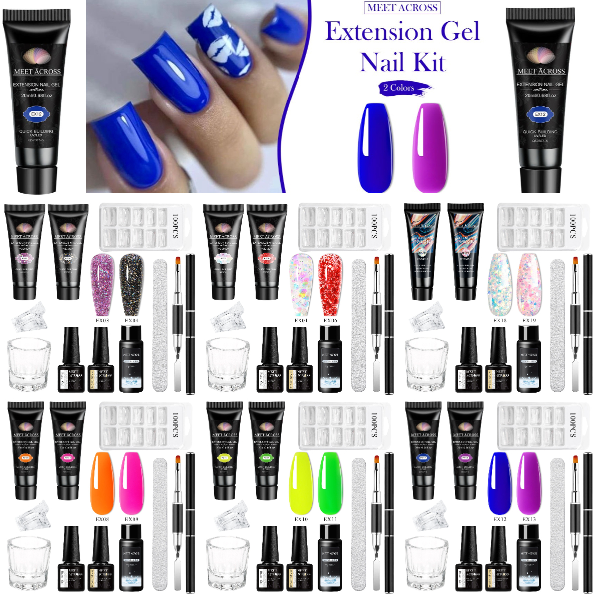 10PCS/SET Extension Nail Gel P - Polygel Nail Kit 리뷰 및 가격