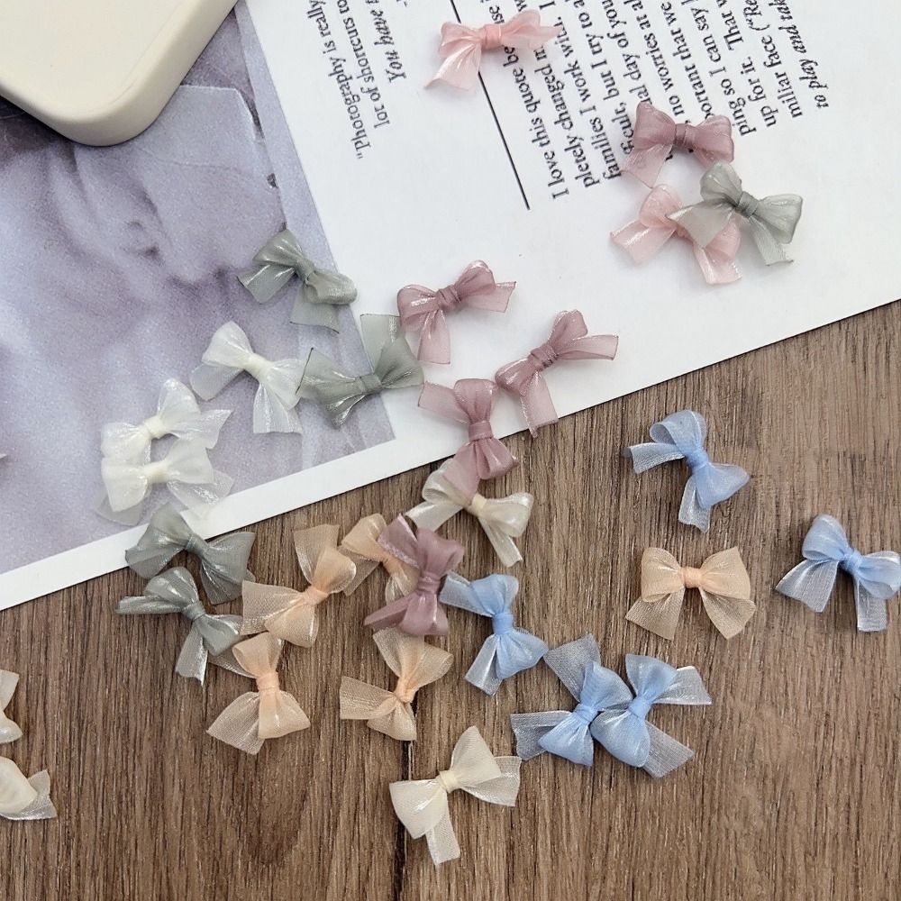 10Pcs Colorful Bow Pearlescent - Nail Art French 리뷰 및 가격