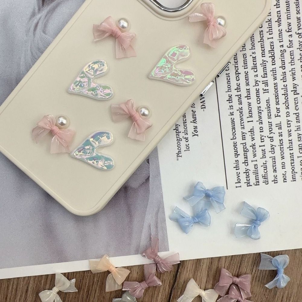 10Pcs Colorful Bow Pearlescent - Nail Art French 리뷰 및 가격