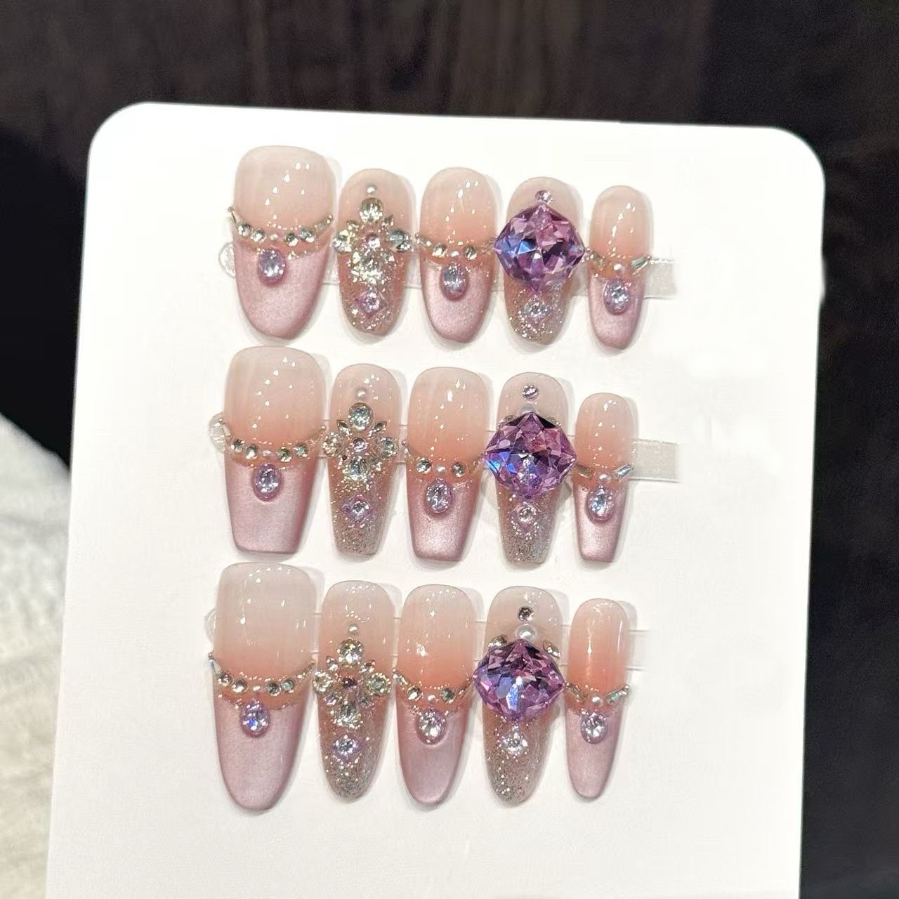 10pcs Pure Hand Pressed Coffin - Nail Art Oval 리뷰 및 가격