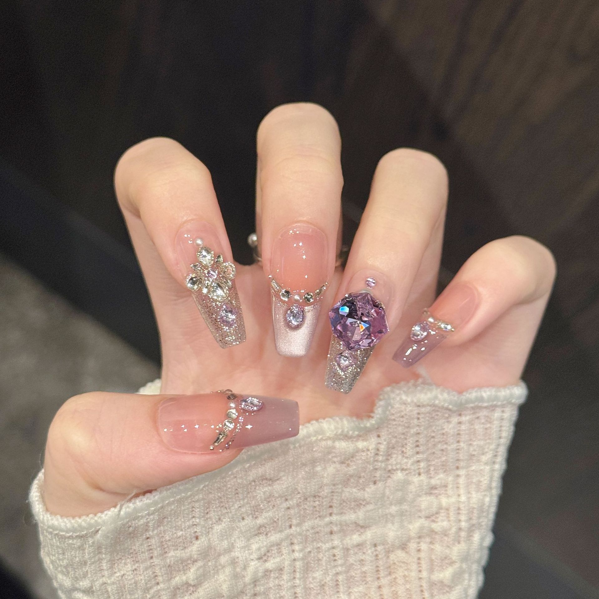 10pcs Pure Hand Pressed Coffin - Nail Art Oval 리뷰 및 가격