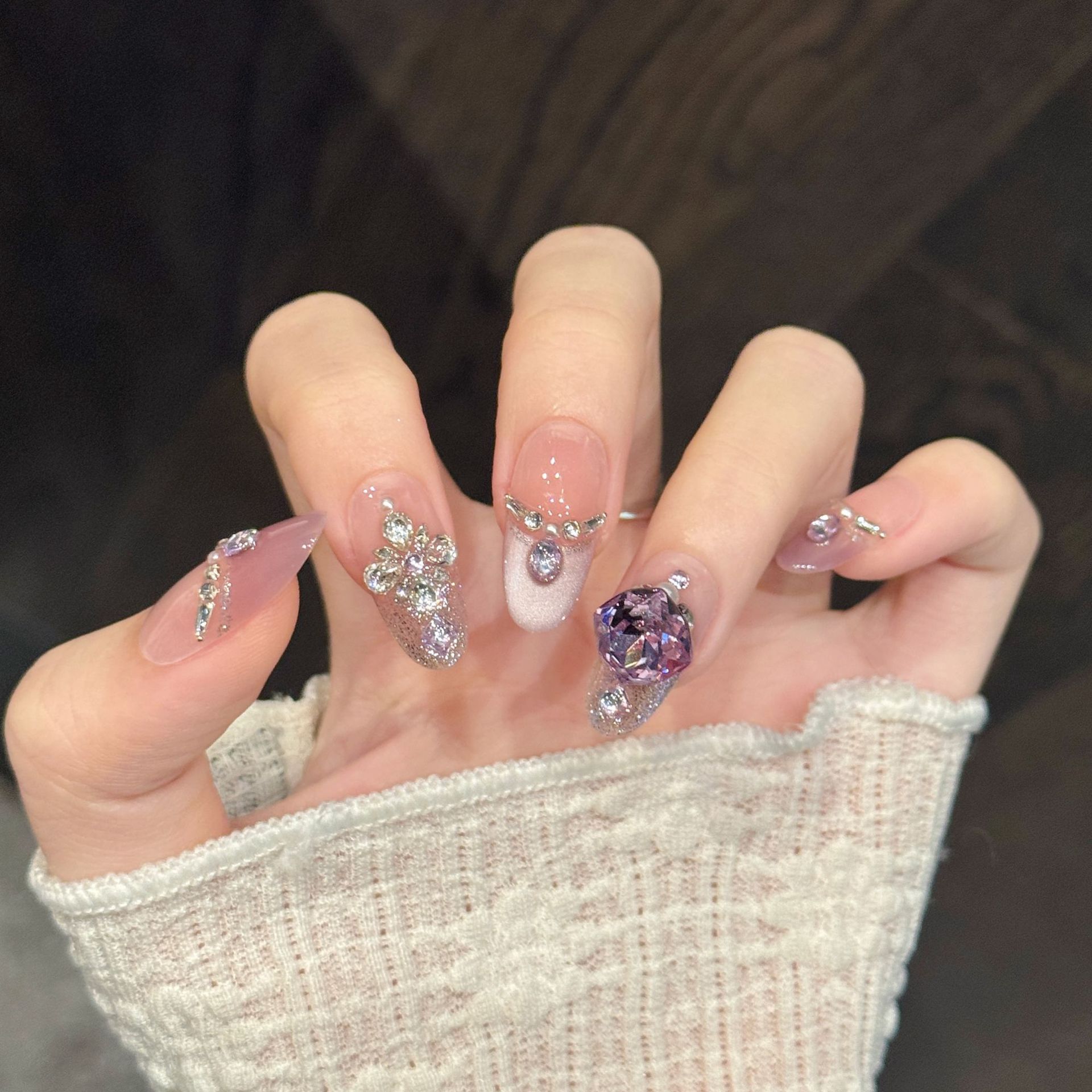 10pcs Pure Hand Pressed Coffin - Nail Art Oval 리뷰 및 가격