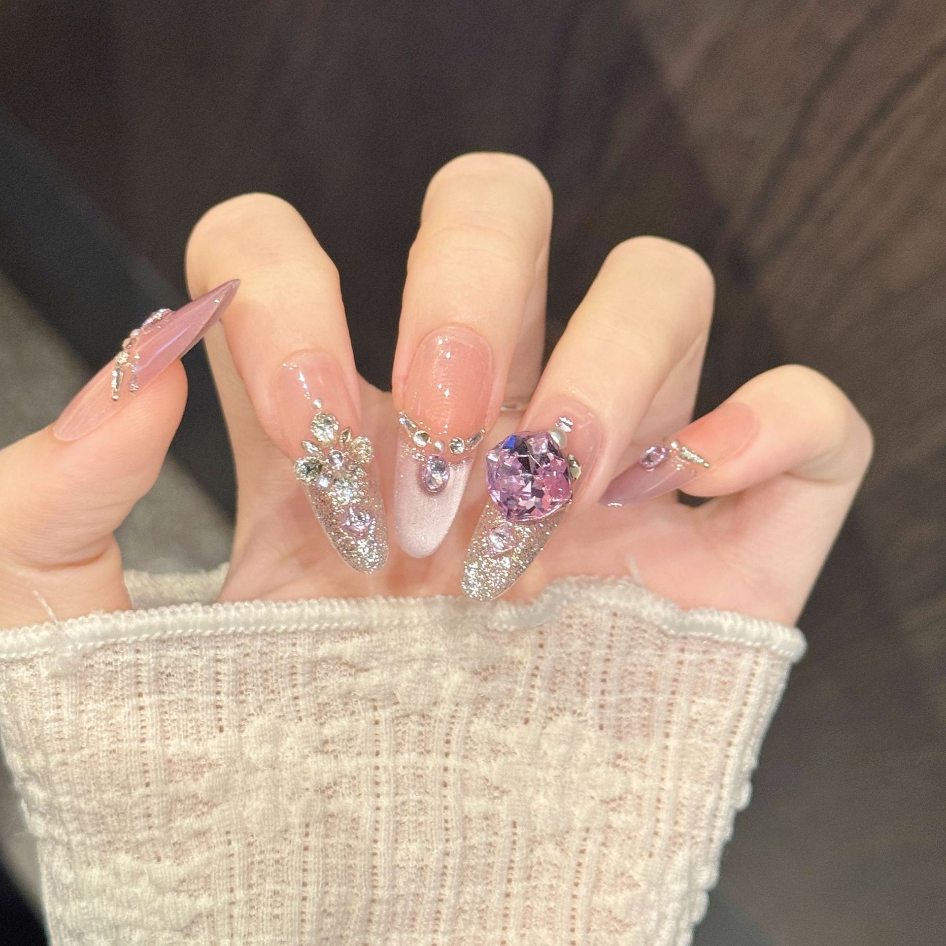 10pcs Pure Hand Pressed Coffin - Nail Art Oval 리뷰 및 가격