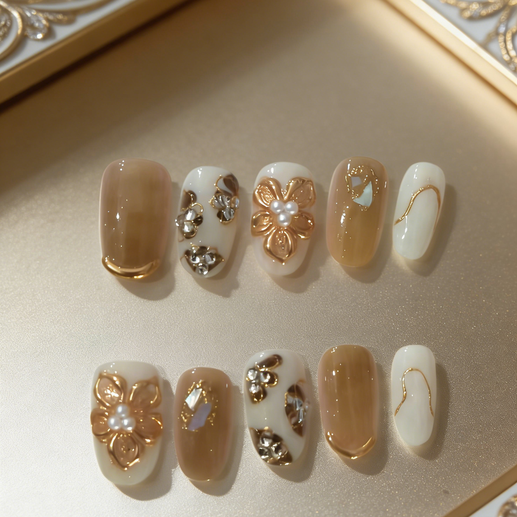 10 pieces of hand-pressed oval - Nail Art Oval 리뷰 및 가격