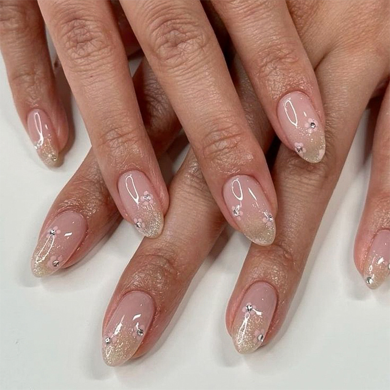 24Pcs Yellow Floral French Des - Nail Art Yellow 리뷰 및 가격