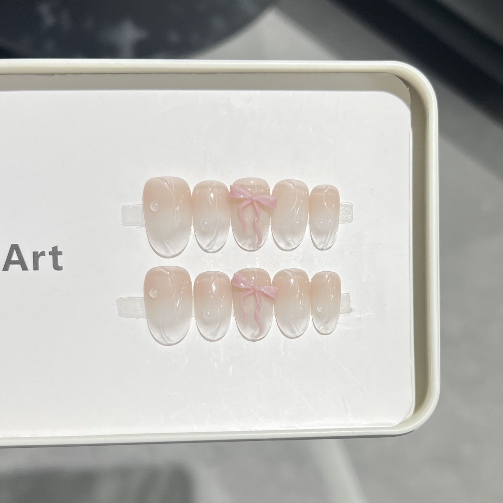 10Pcs Short Oval Pink 3D Bow F - Nail Art Oval 리뷰 및 가격