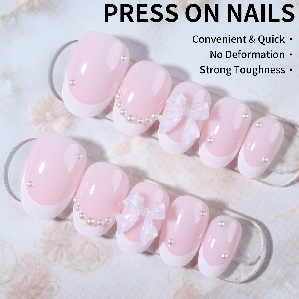 24pcs Short Oval White French  - Nail Art Oval 리뷰 및 가격