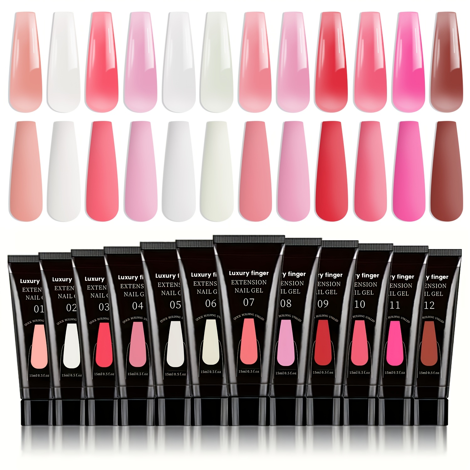 Poly Nail Gel Set, 12 Colors C - Polygel Nail Kit 리뷰 및 가격