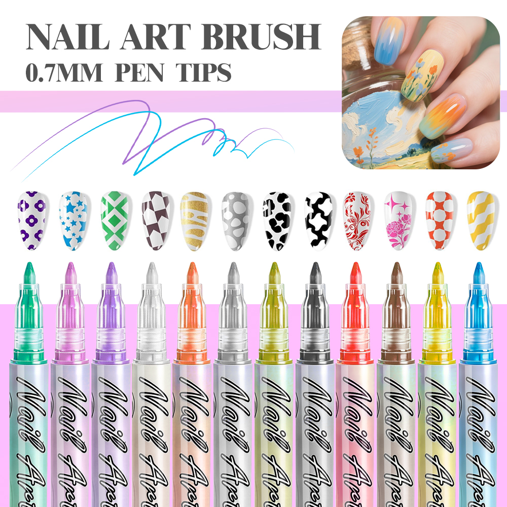 12-Color 0.7mm Nail Art Pens,  - Nail Art One Stroke 리뷰 및 가격