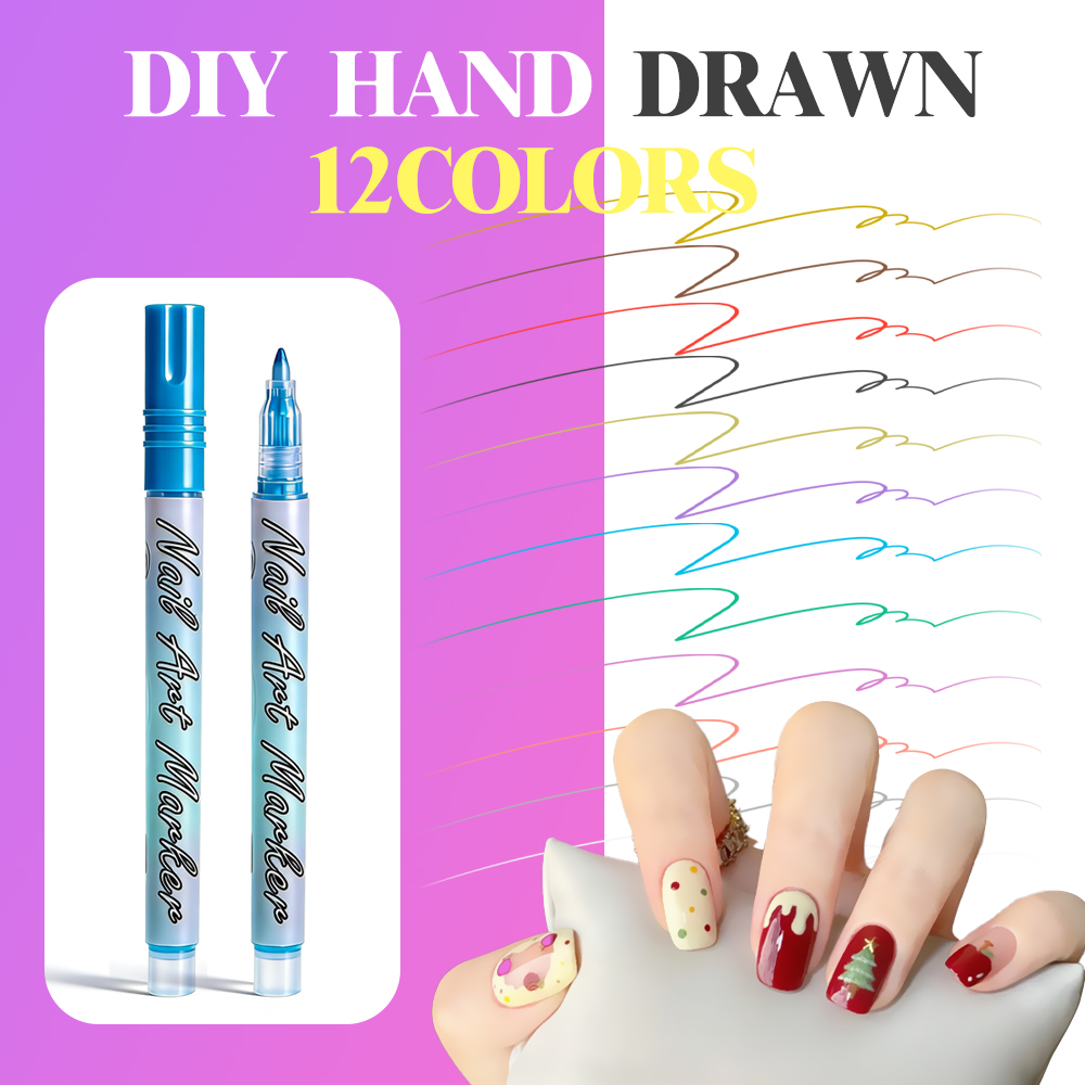 12-Color 0.7mm Nail Art Pens,  - Nail Art One Stroke 리뷰 및 가격
