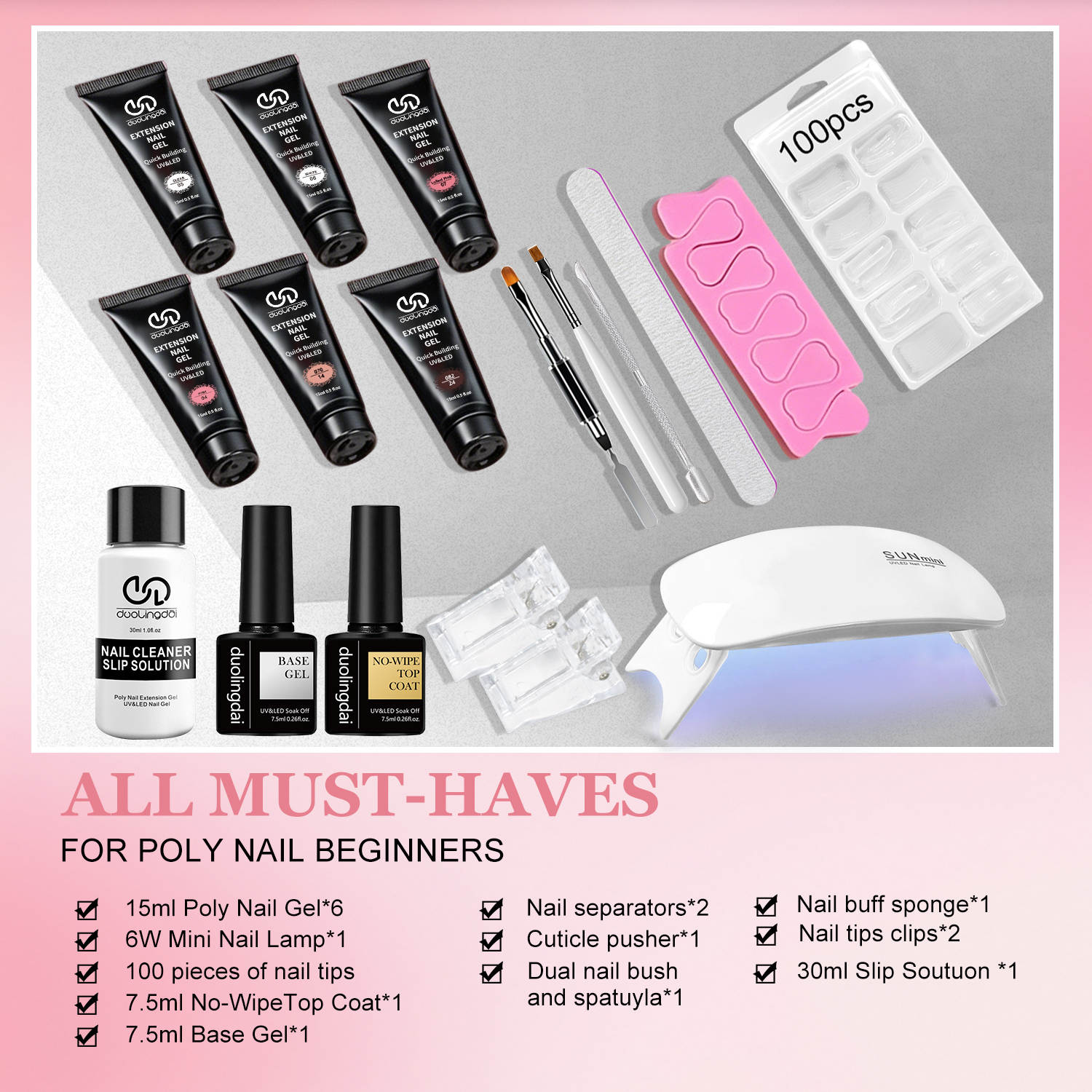 DOULINGDAI Poly Nail Gel Kit:  - Polygel Nail Kit 리뷰 및 가격