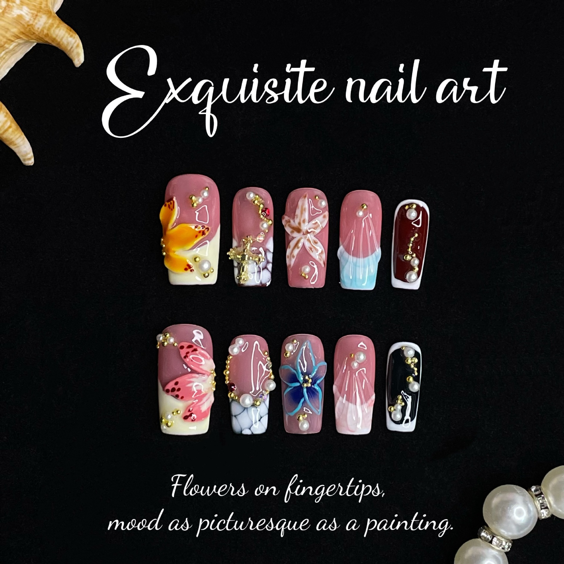 10Pcs French Ballet Handmade R - Nail Art French 리뷰 및 가격