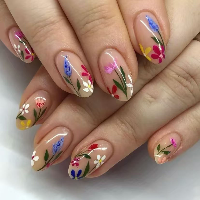 24Pcs Simple Almond Nails Tips - Nail Art Oval 리뷰 및 가격