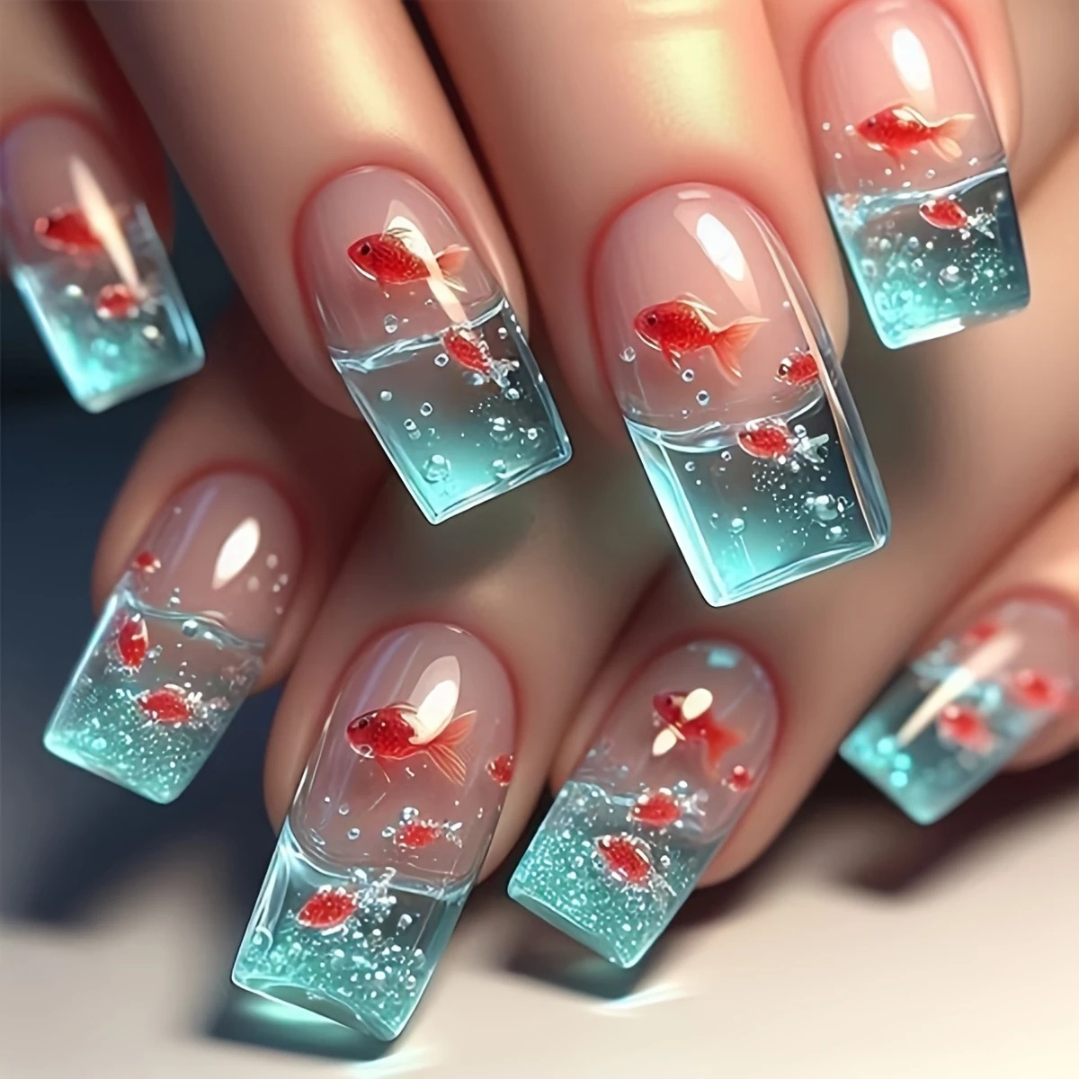 Medium long Square fake nails  - Nail Art Yellow 리뷰 및 가격
