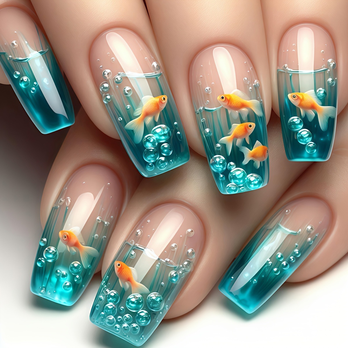 Medium long Square fake nails  - Nail Art Yellow 리뷰 및 가격