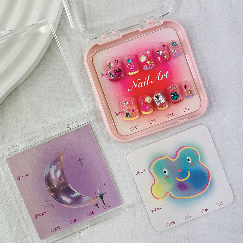 50Pcs 6.5x6.5cm 8x8cm Press On - Nail Art Quotes 리뷰 및 가격