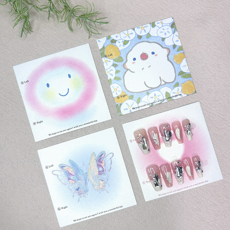 50Pcs 6.5x6.5cm 8x8cm Press On - Nail Art Quotes 리뷰 및 가격