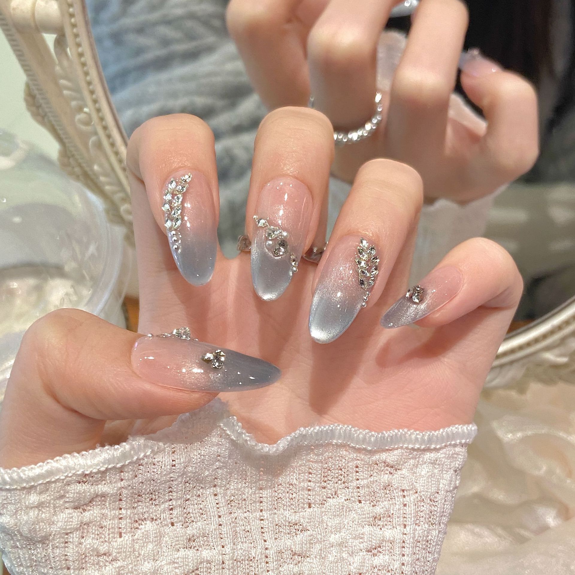 10pcs Pure Hand Pressed Medium - Nail Art Oval 리뷰 및 가격