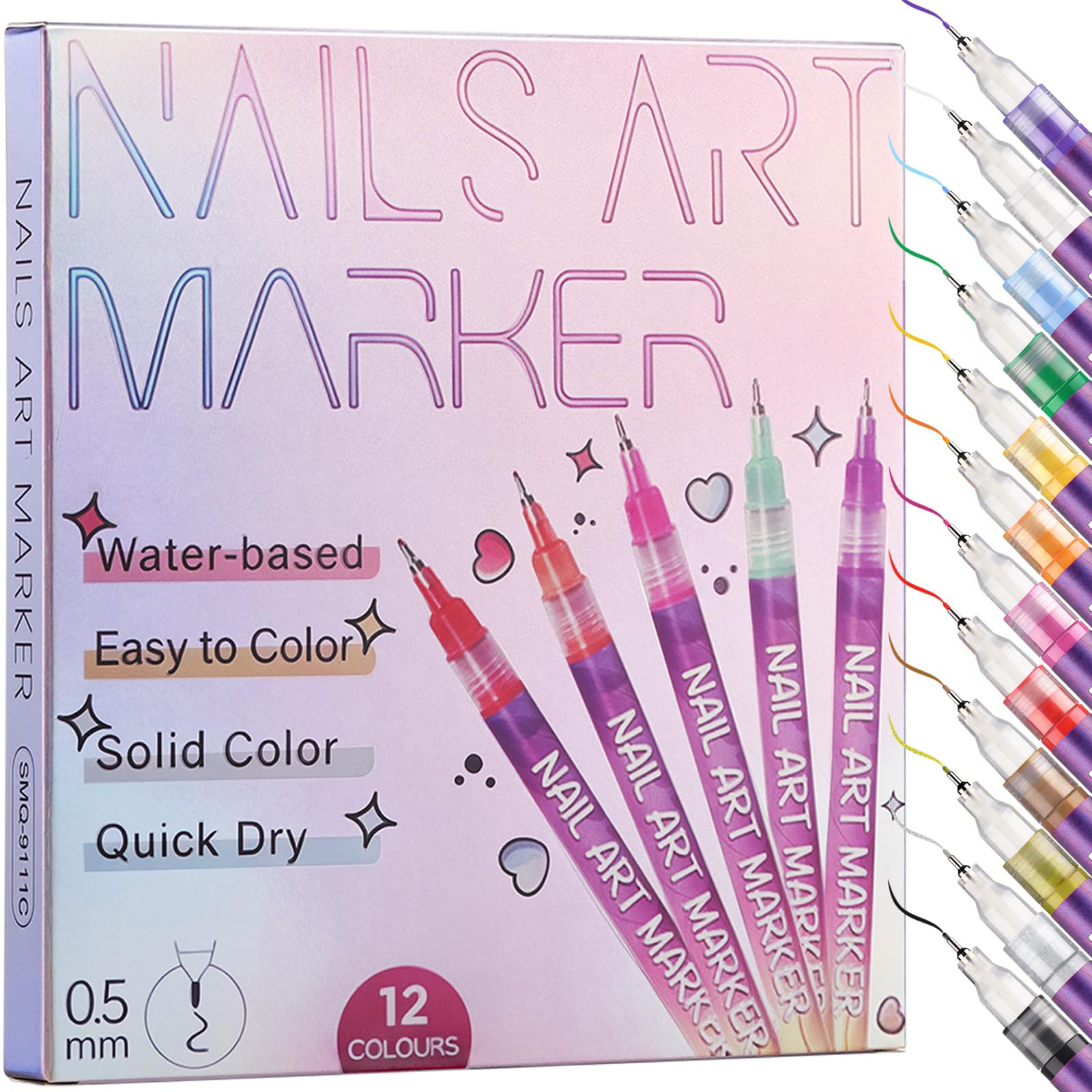 12 Shades Nail Art Pen Kit,202 - Nail Art Trend 2026 리뷰 및 가격