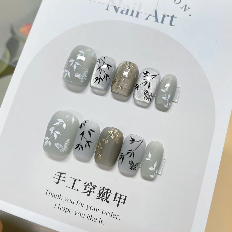 24pcs/set New Chinese Style Ba - Nail Art Oval 리뷰 및 가격