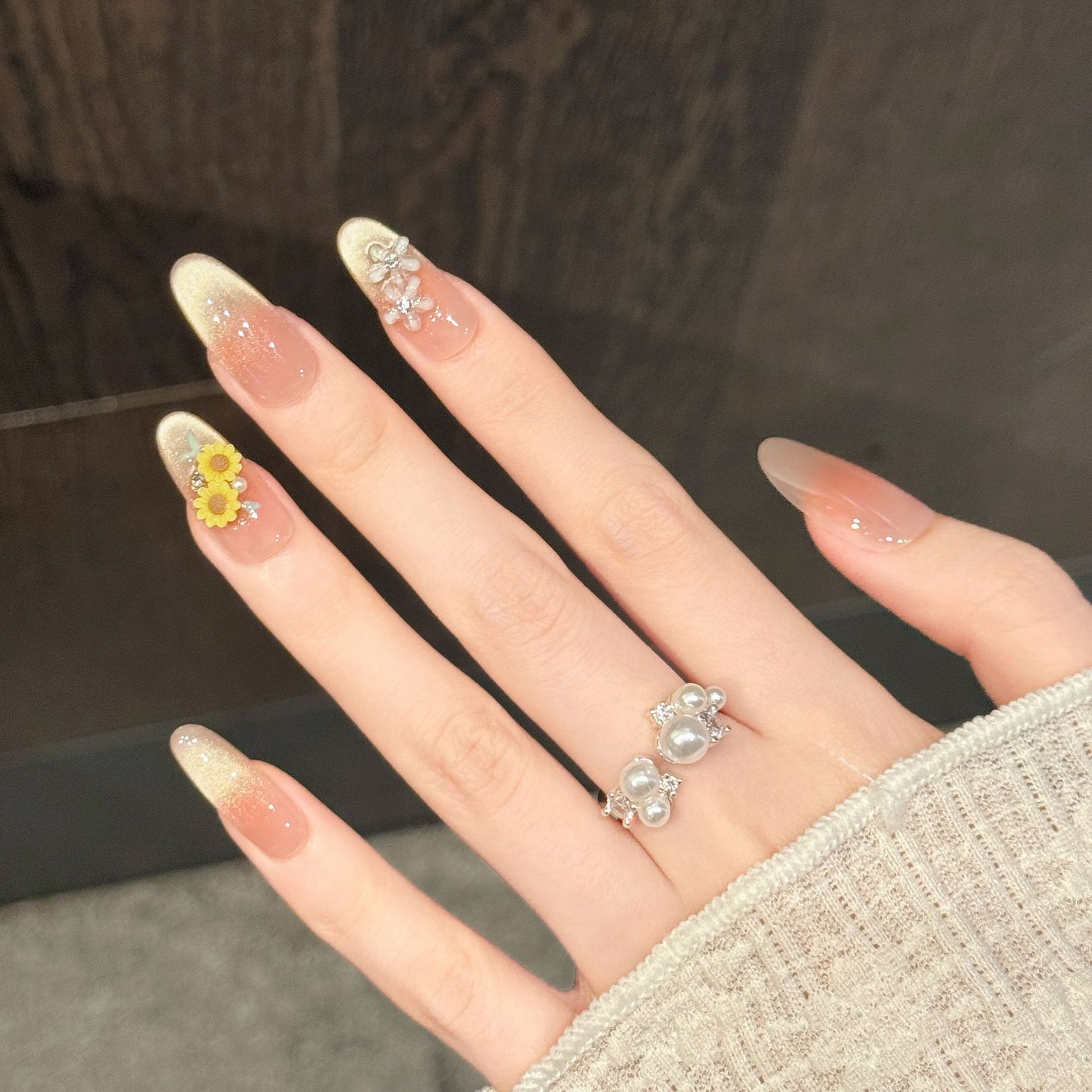 10pcs Pure Hand Pressed Medium - Nail Art Oval 리뷰 및 가격