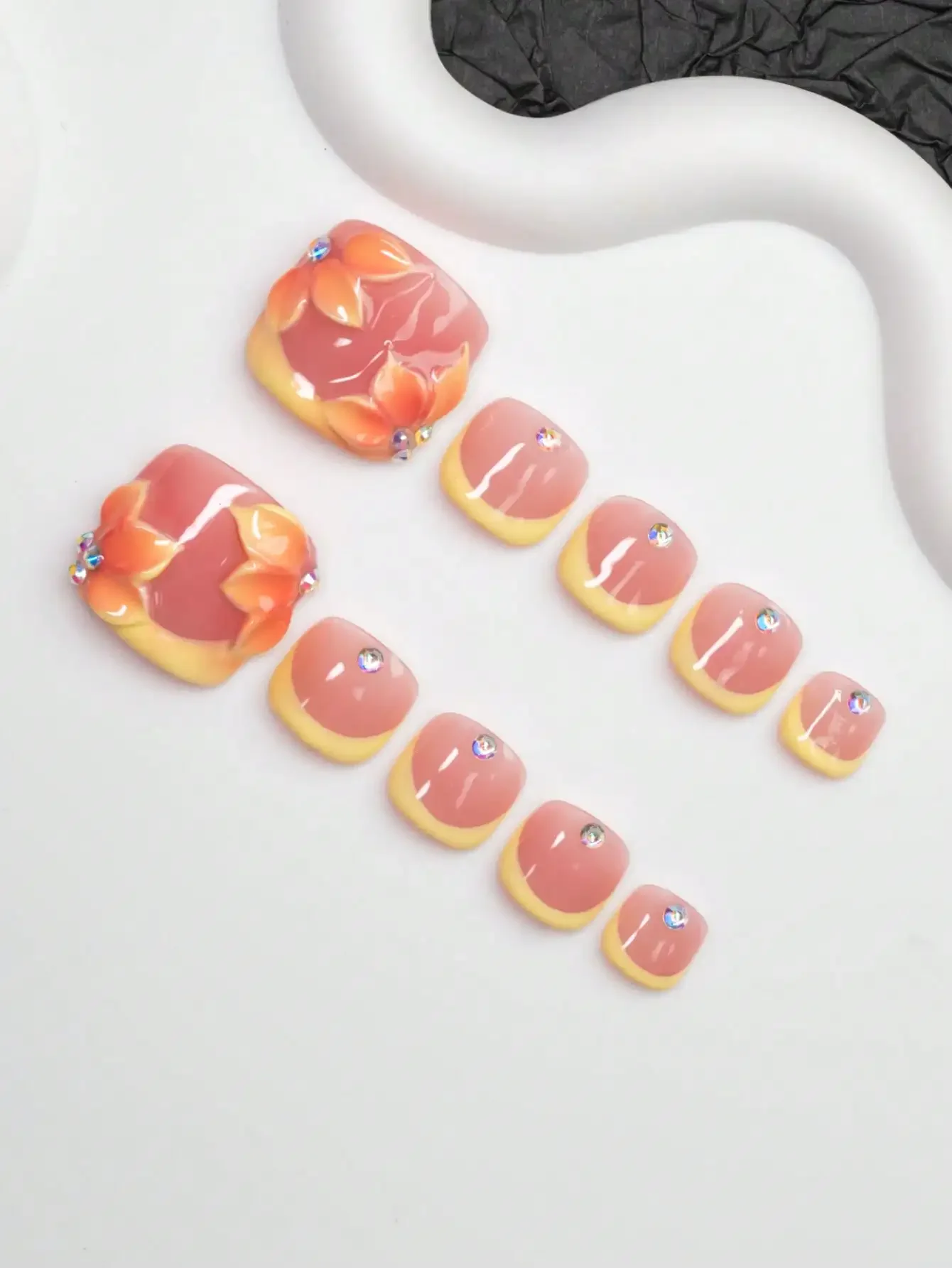 14pcs/Set Handmade Nail Art St - Nail Art Yellow 리뷰 및 가격