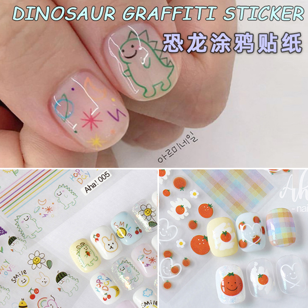 1Pcs Kawaii Dinosaur Nail Art  - Nail Art One Stroke 리뷰 및 가격