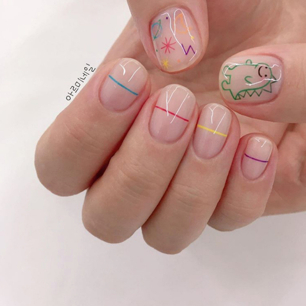1Pcs Kawaii Dinosaur Nail Art  - Nail Art One Stroke 리뷰 및 가격
