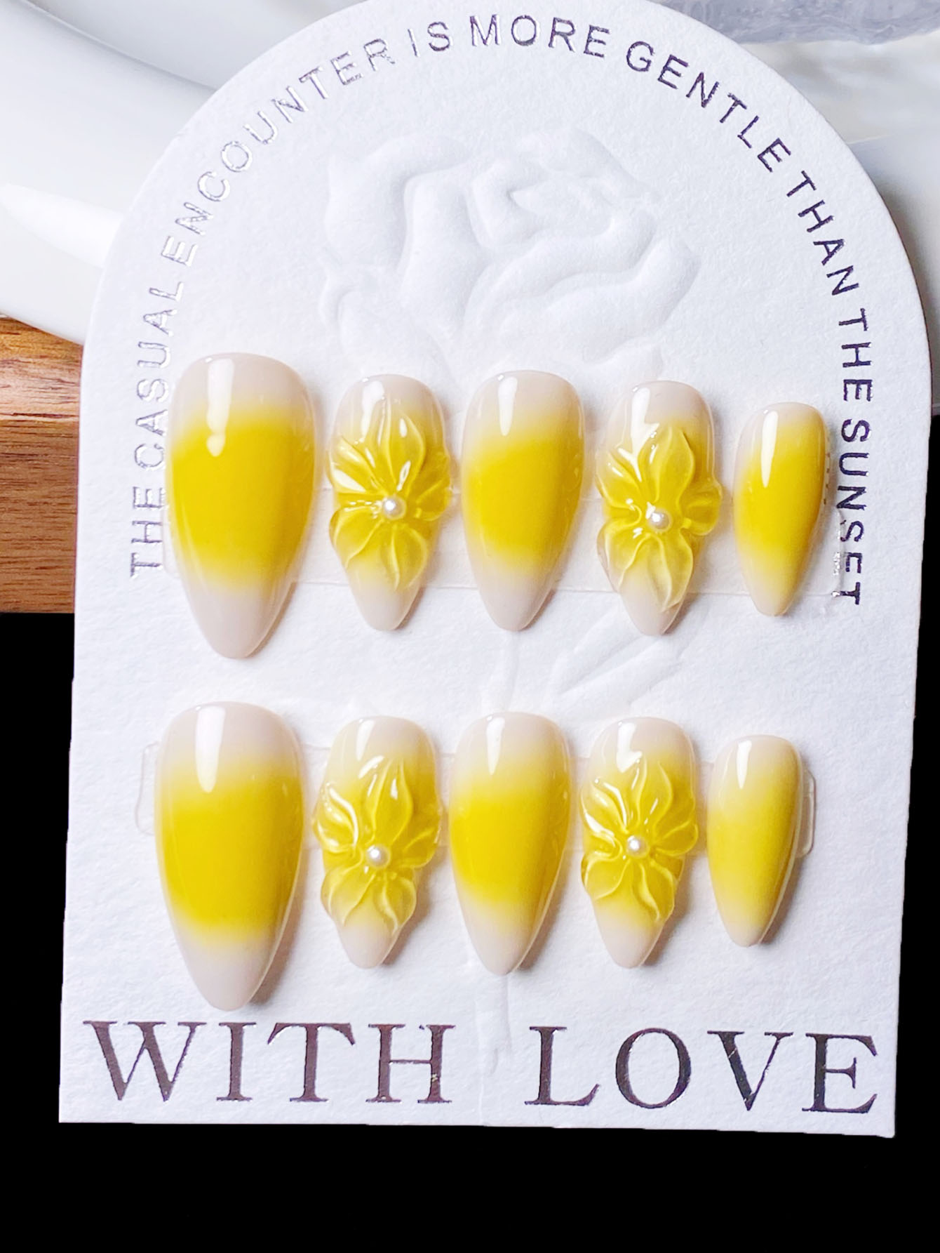 10 pieces of pure handmade alm - Nail Art Yellow 리뷰 및 가격