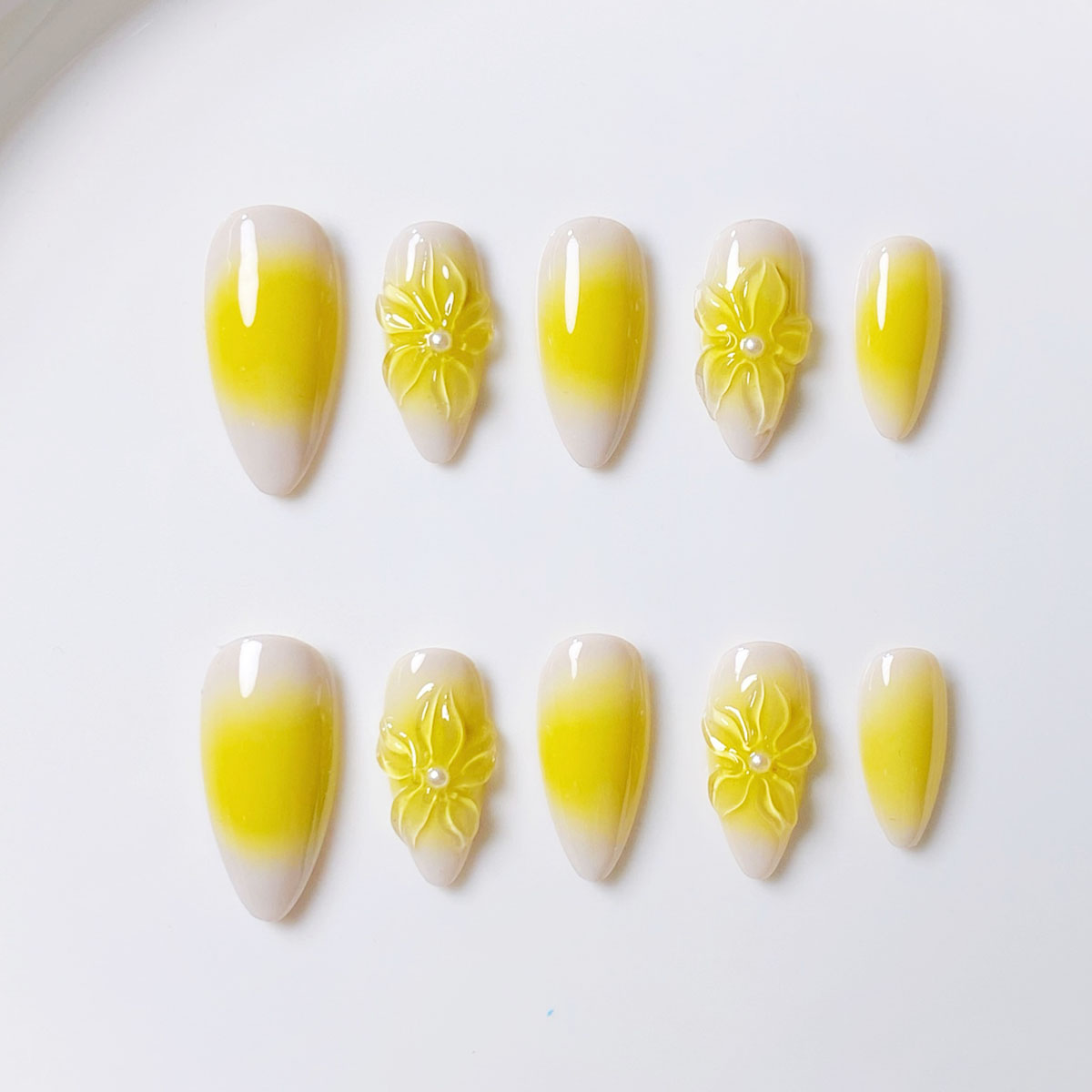10 pieces of pure handmade alm - Nail Art Yellow 리뷰 및 가격