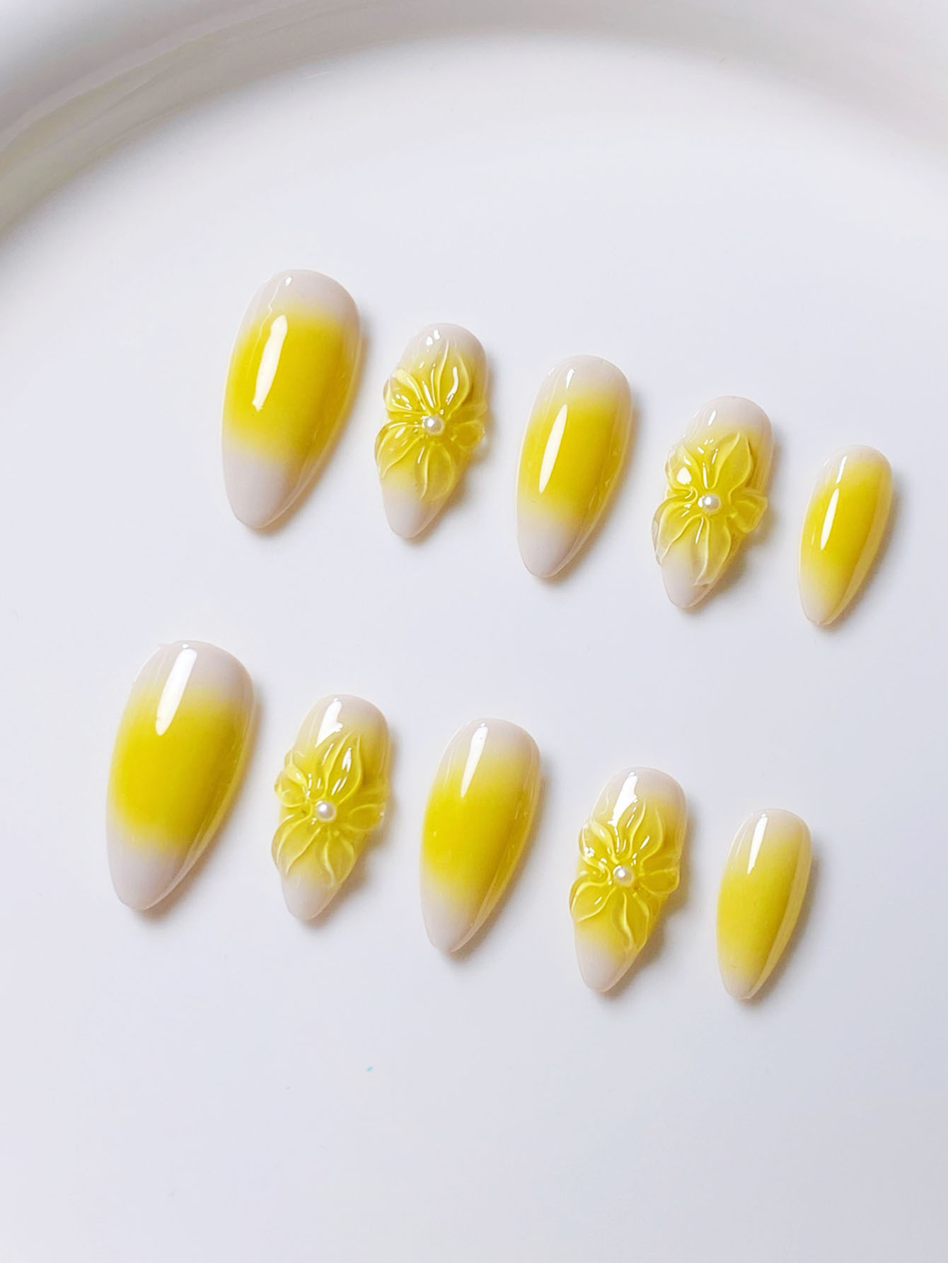 10 pieces of pure handmade alm - Nail Art Yellow 리뷰 및 가격