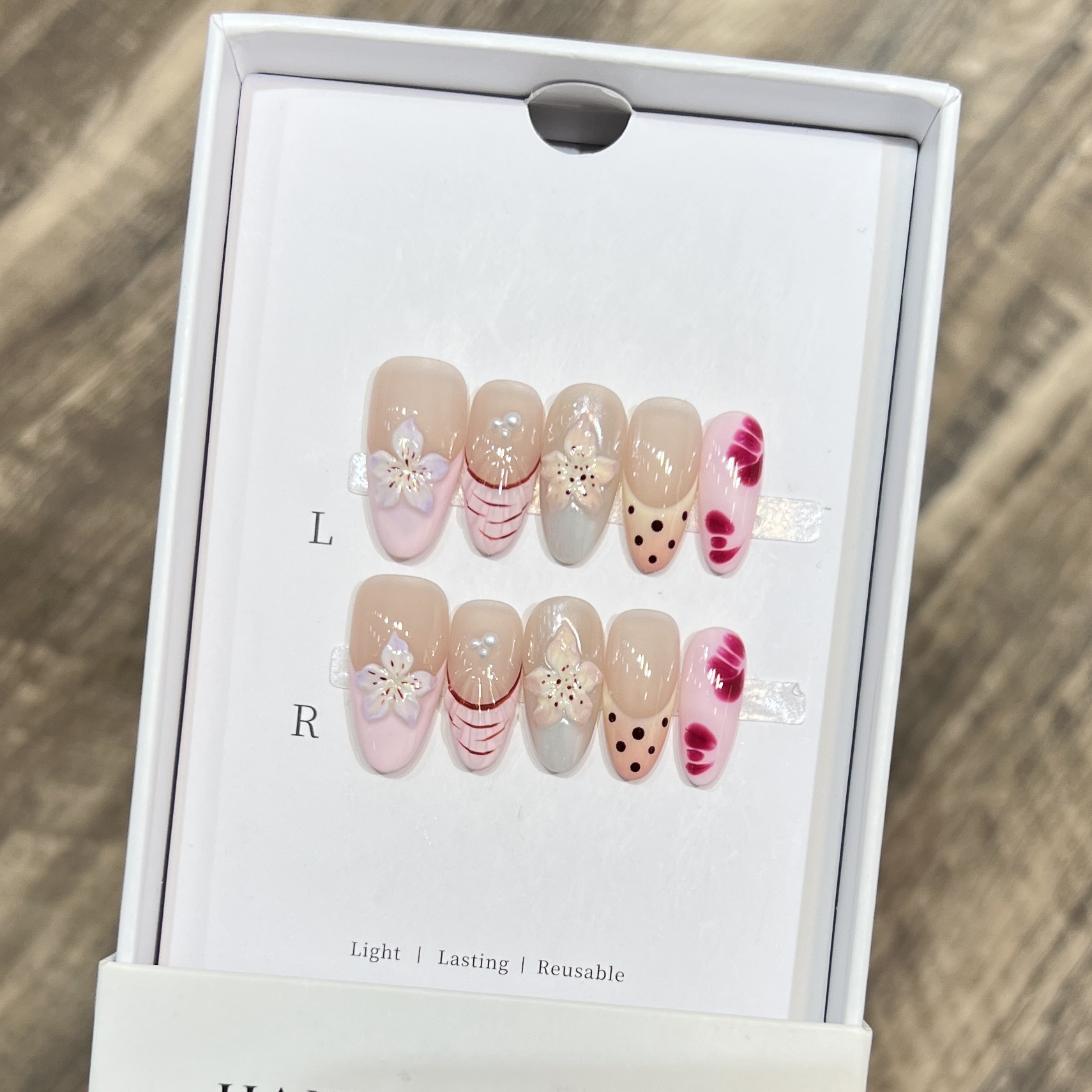 10Pcs Nude Pink Press on Nail  - Nail Art French 리뷰 및 가격