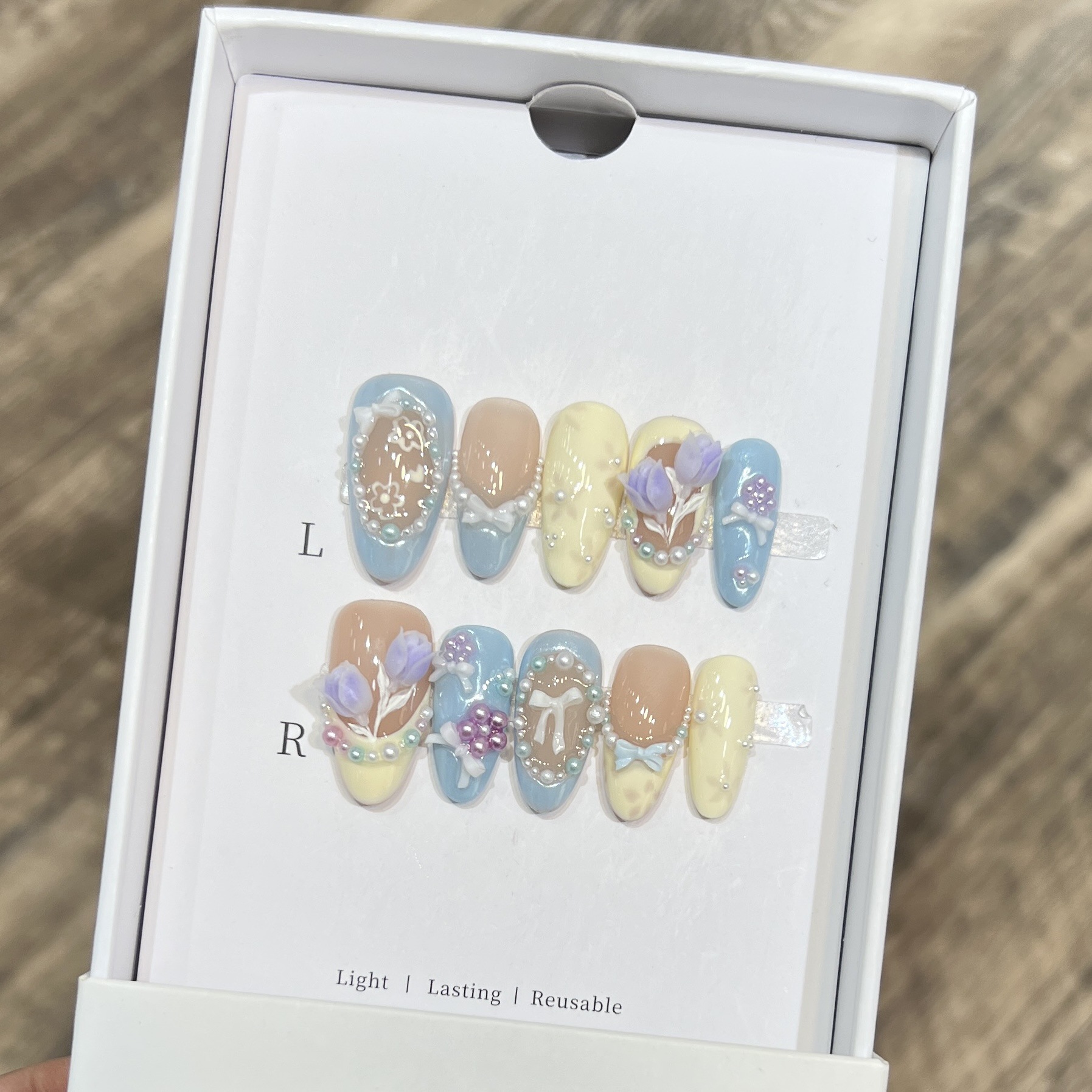 10Pcs Nude Pink Press on Nail  - Nail Art French 리뷰 및 가격