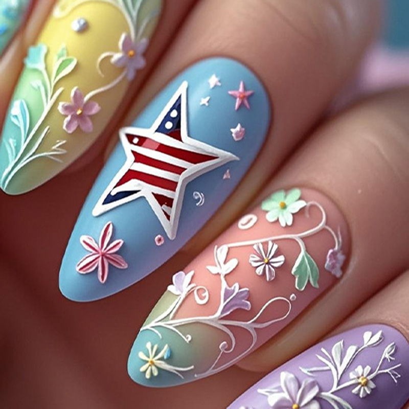 3D fake nails for women gilr b - Nail Art Yellow 리뷰 및 가격
