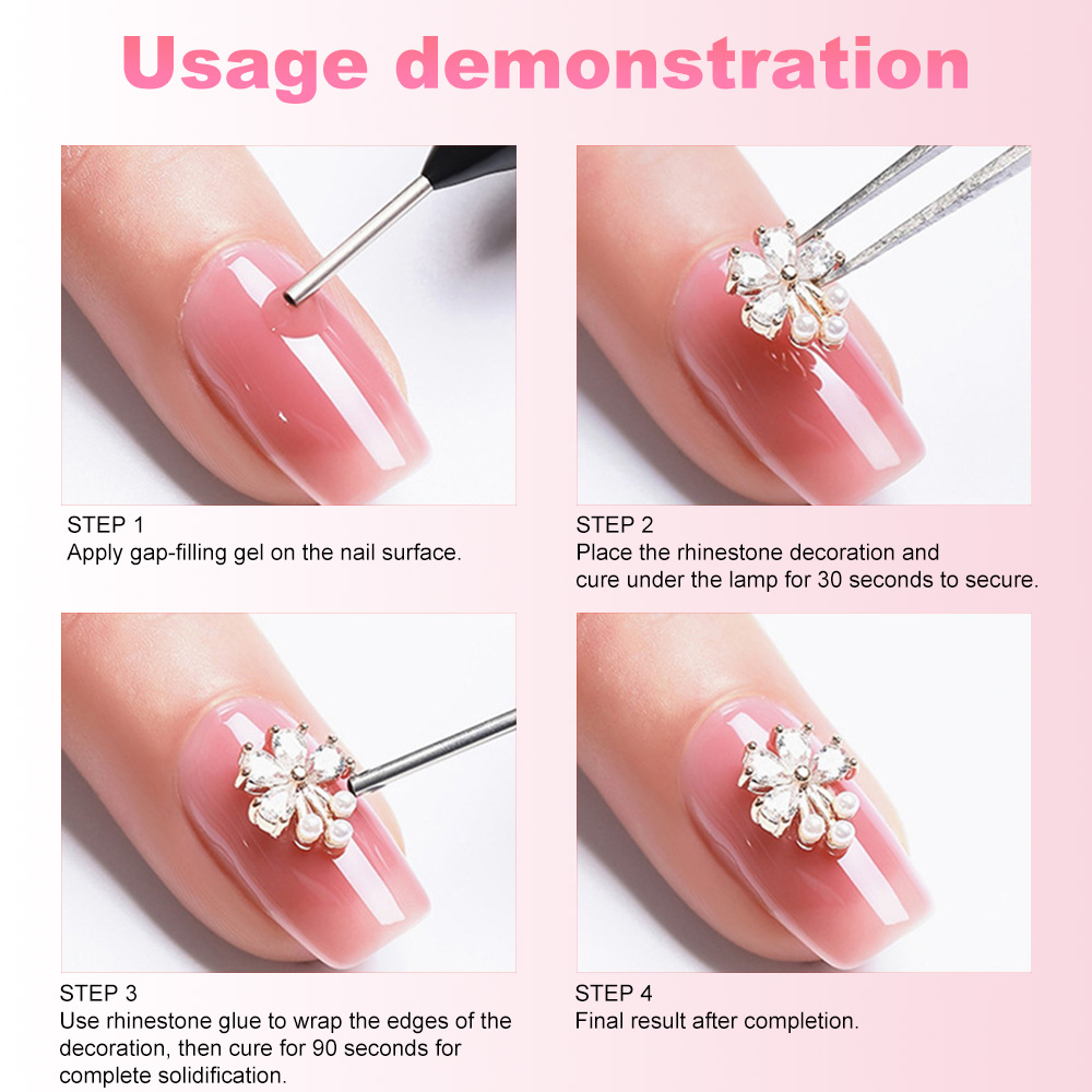 Nail Rhinestone Glue，3D Gel St - Rhinestone Nail Gem 리뷰 및 가격