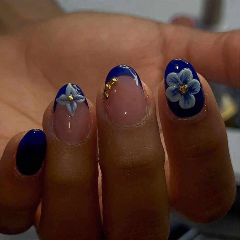 24pcs Short Oval 3D Gel Nail S - Nail Art French 리뷰 및 가격