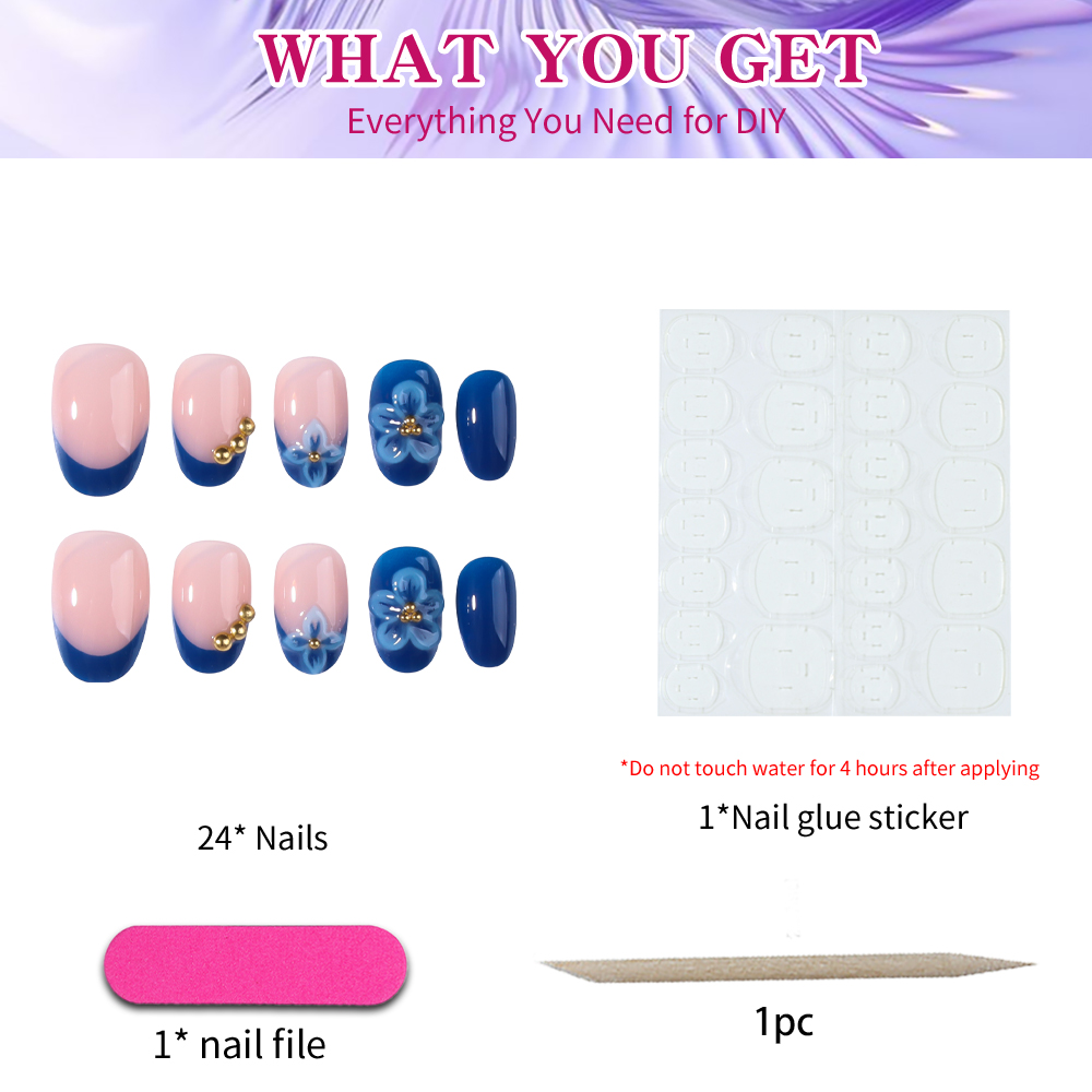 24pcs Short Oval 3D Gel Nail S - Nail Art French 리뷰 및 가격